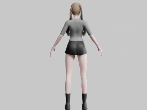 Basic cool woman V31616 3D Model