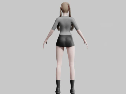 Basic cool woman V31616 3D Model