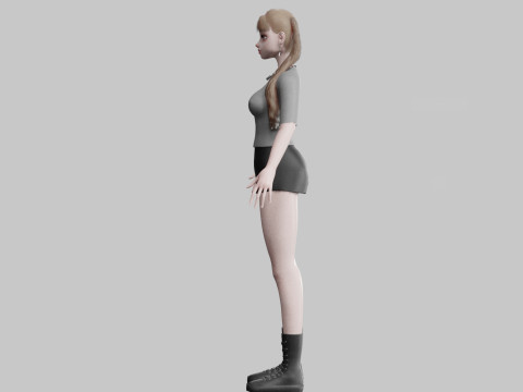 Basic cool woman V31616 3D Model