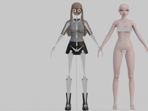 Basic cool woman V31616 3D Model