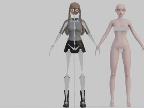 Basic cool woman V31616 3D Model