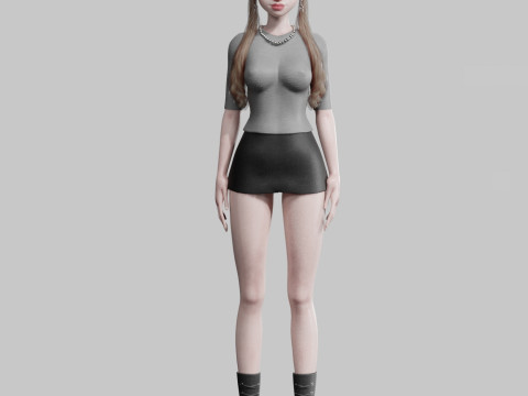 Basic cool woman V31616 3D Model