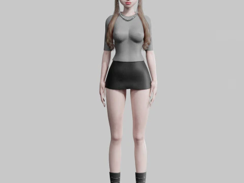 Basic cool woman V31616 3D Model