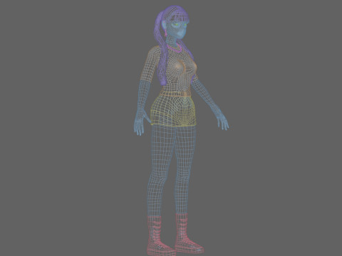 Basic cool woman V31616 3D Model