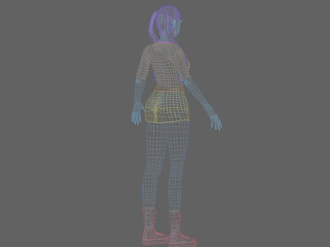 Basic cool woman V31616 3D Model