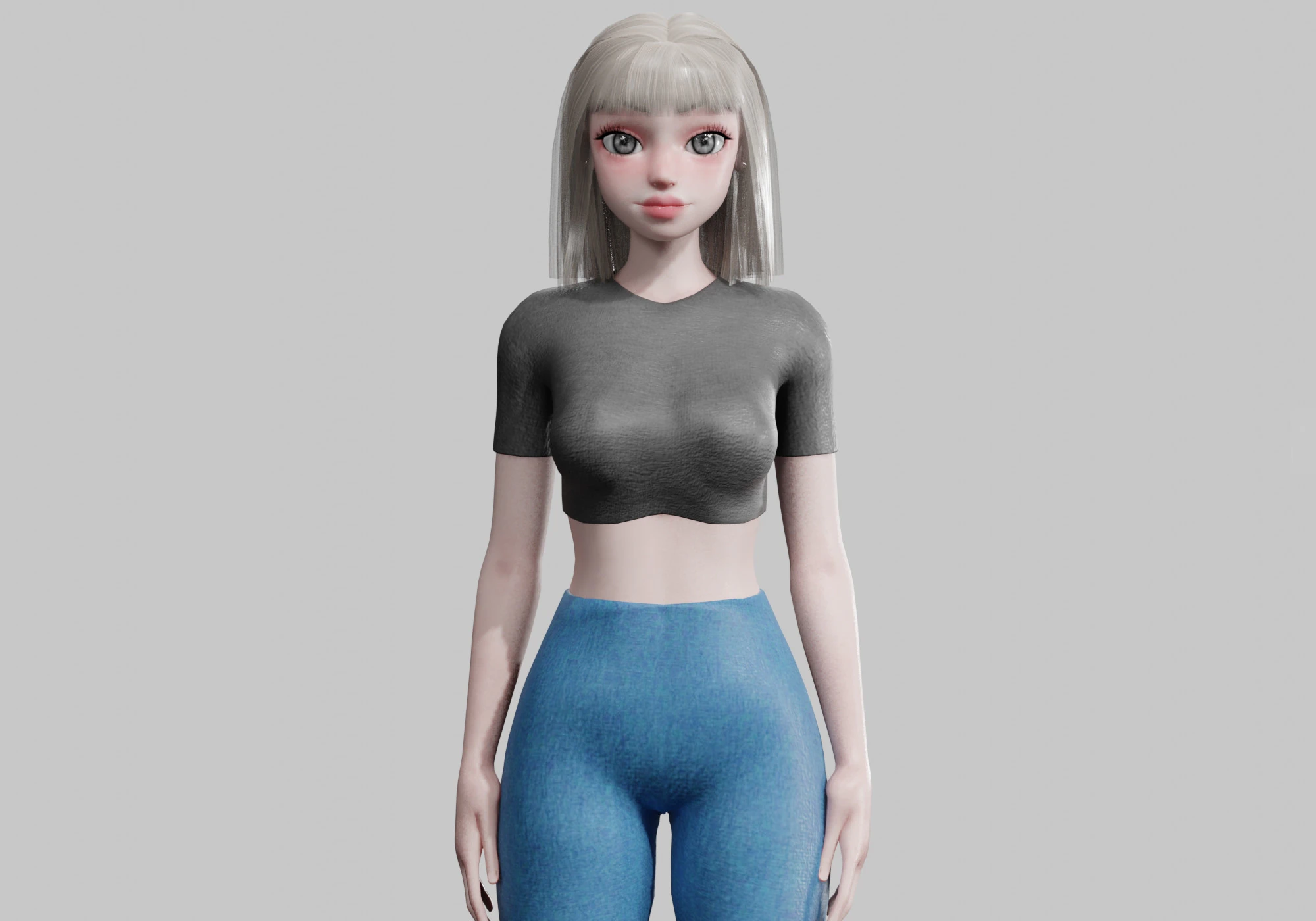 Basic cute Woman V26861 3D Model .c4d .max .obj .3ds .fbx .stl .blend 