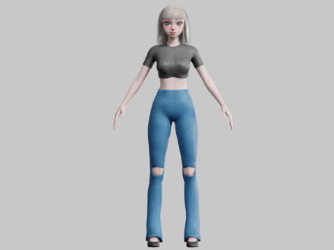 Basic cute Woman V26861 3D Model