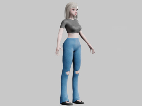 Basic cute Woman V26861 3D Model
