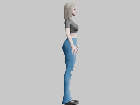 Basic cute Woman V26861 3D Model