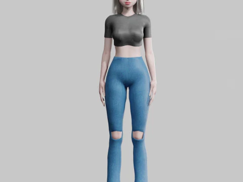 Basic cute Woman V26861 3D Model