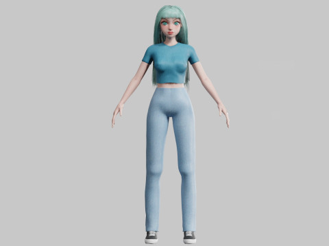 Basic sweet Woman V36206 3D Model