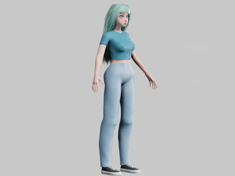 Basic sweet Woman V36206 3D Model