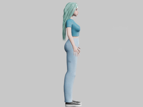 Basic sweet Woman V36206 3D Model