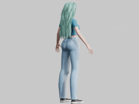Basic sweet Woman V36206 3D Model