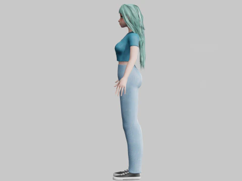 Basic sweet Woman V36206 3D Model