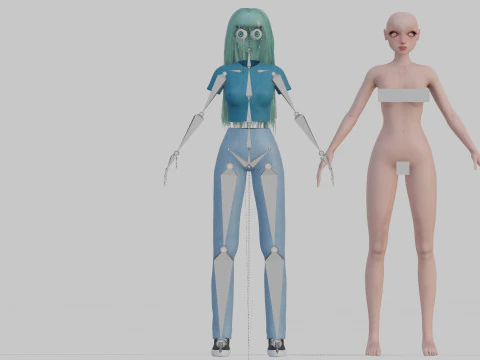 Basic sweet Woman V36206 3D Model