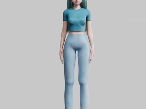 Basic sweet Woman V36206 3D Model