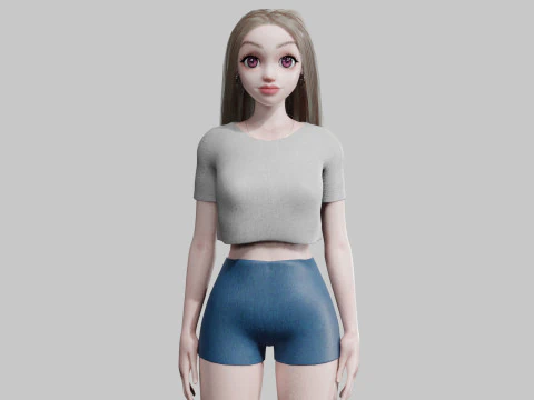 아름다운 베이직 여성 V31748 3D 모델