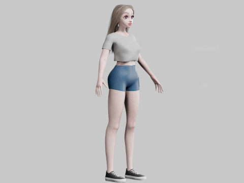 Beautiful Basic Woman V31748 3D Model