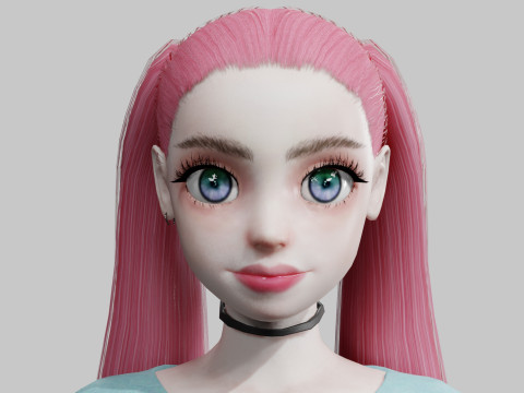 Beautiful cute Woman V22727 3D 模型