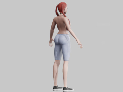 Cartoon cute Woman V26087 3D Model