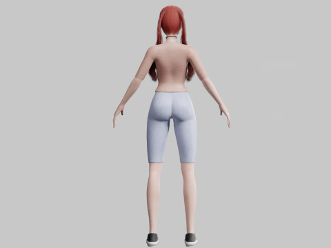 Cartoon cute Woman V26087 3D Model