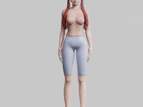 Cartoon cute Woman V26087 3D Model
