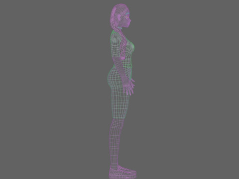Cartoon cute Woman V26087 3D Model