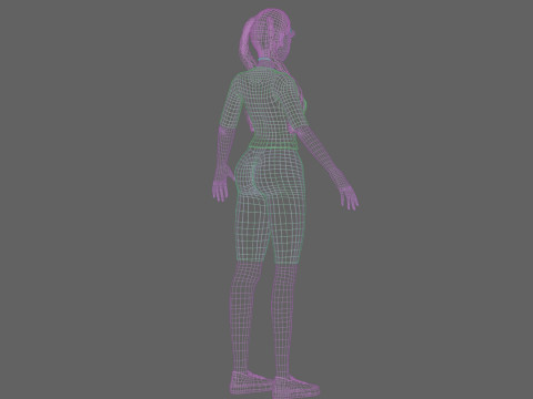 Cartoon cute Woman V26087 3D Model