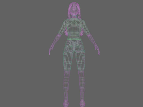 Cartoon cute Woman V26087 3D Model