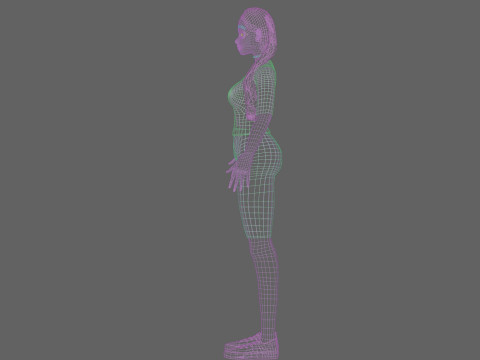 Cartoon cute Woman V26087 3D Model