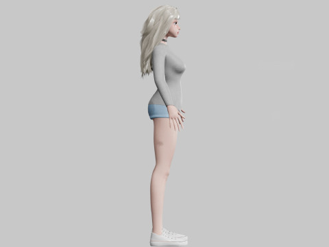 Cartoon Pretty Woman V36126 3D Модель