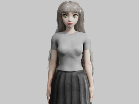 Mulher fofa cl&aacute;ssica V37816 Modelo 3D