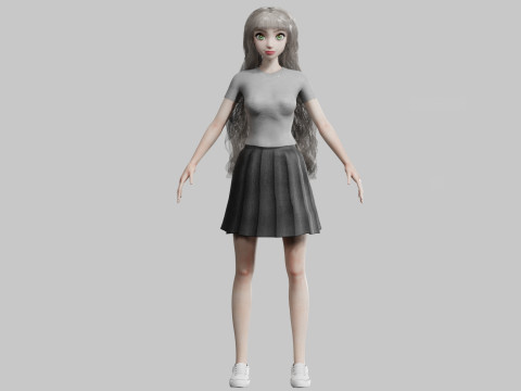 Classic cute Woman V37816 Model 3D