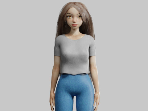 Cool cute Woman V33894 3D Model