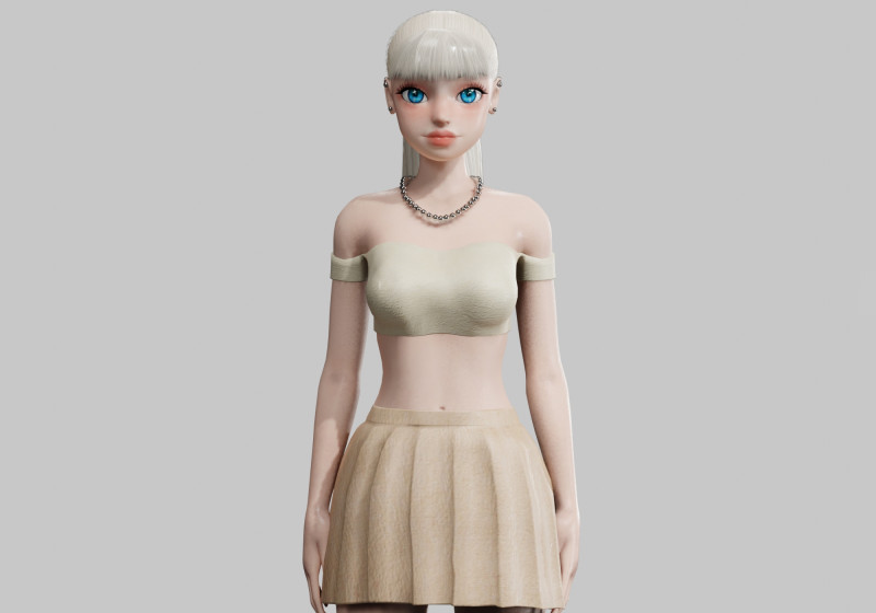 Cute Basic Woman V21429 Modelo 3D .c4d .max .obj .3ds .fbx .stl .blend