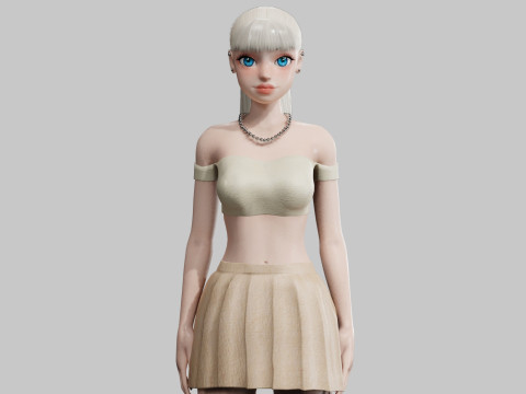 Cute Basic Woman V21429 3D Model