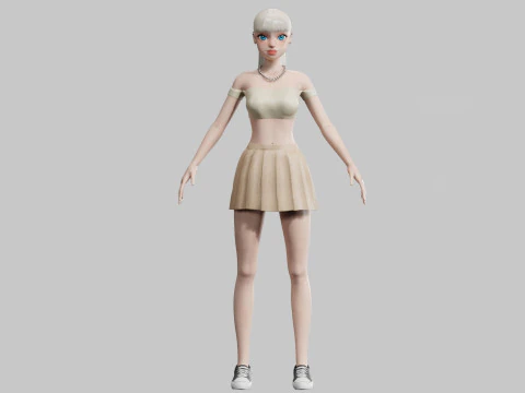 Cute Basic Woman V21429 3D Model