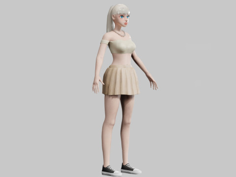 Cute Basic Woman V21429 Modelo 3D