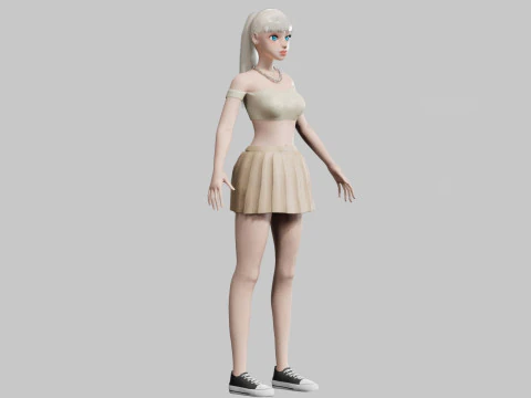 Cute Basic Woman V21429 3D Model