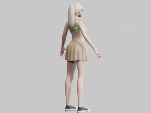 Cute Basic Woman V21429 3D Model