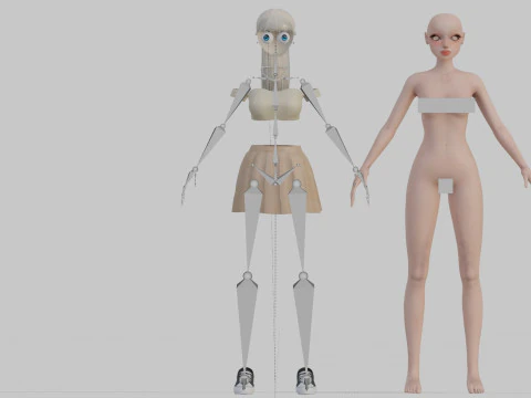 Cute Basic Woman V21429 3D Model