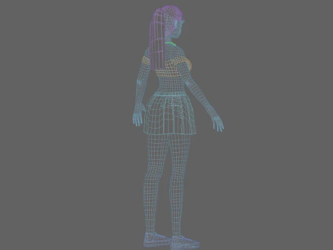 Cute Basic Woman V21429 3D Model