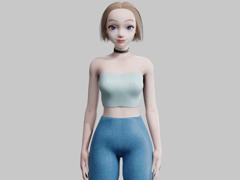 प्यारी सुन्दर महिला V27450 3D मॉडल