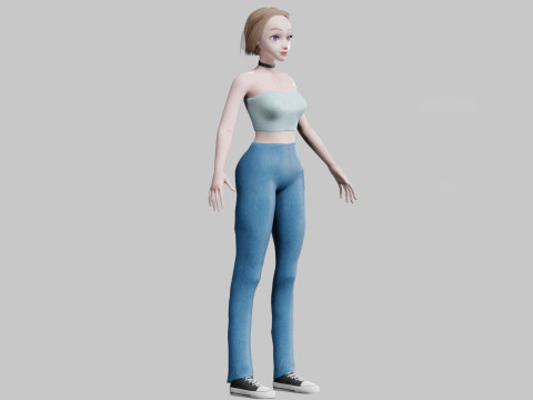 Cute Beautiful woman V27450 3D Model