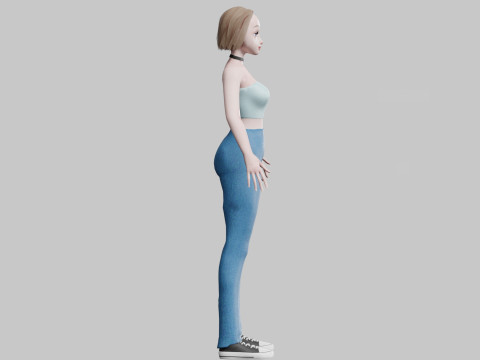 Cute Beautiful woman V27450 3D Model