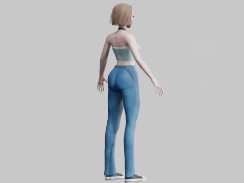 Cute Beautiful woman V27450 3D Model
