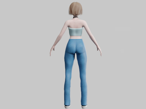 Cute Beautiful woman V27450 3D Model