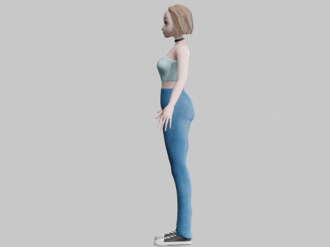 Cute Beautiful woman V27450 3D Model