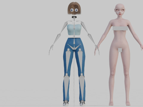 Cute Beautiful woman V27450 3D Model